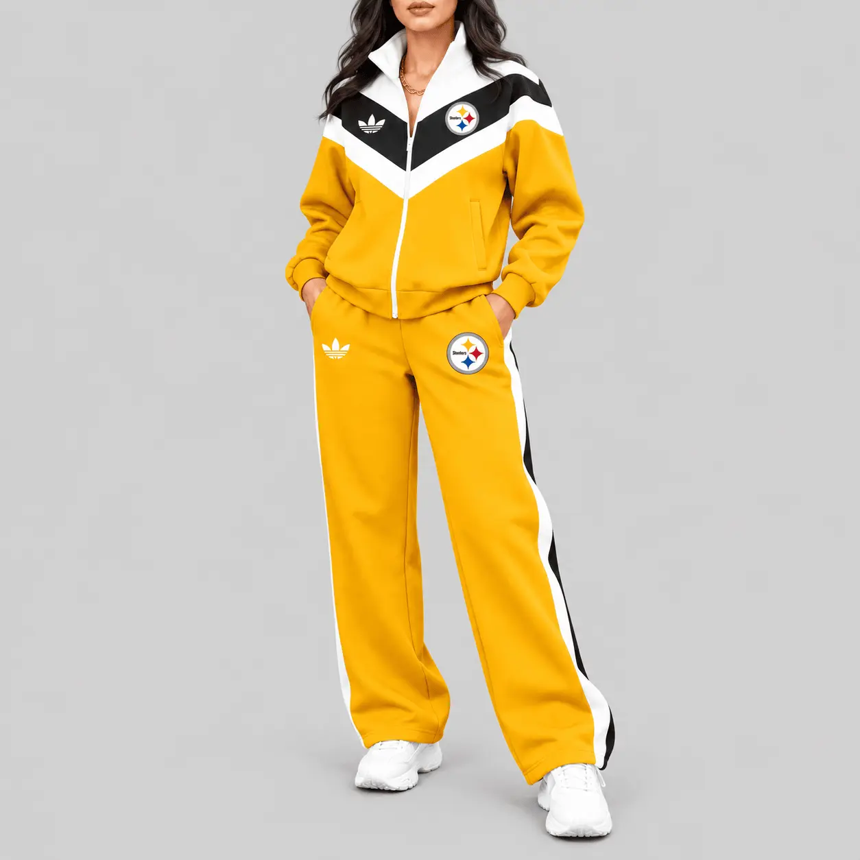 Pittsburgh Steelers | NFL Chevron Track Jacket Wide Leg Set TD
