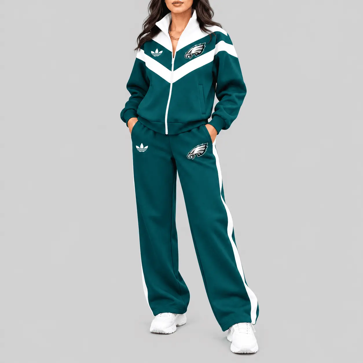 Philadelphia Eagles | NFL Chevron Track Jacket Wide Leg Set TD