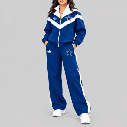 Dallas Cowboys | NFL Chevron Track Jacket Wide Leg Set TD