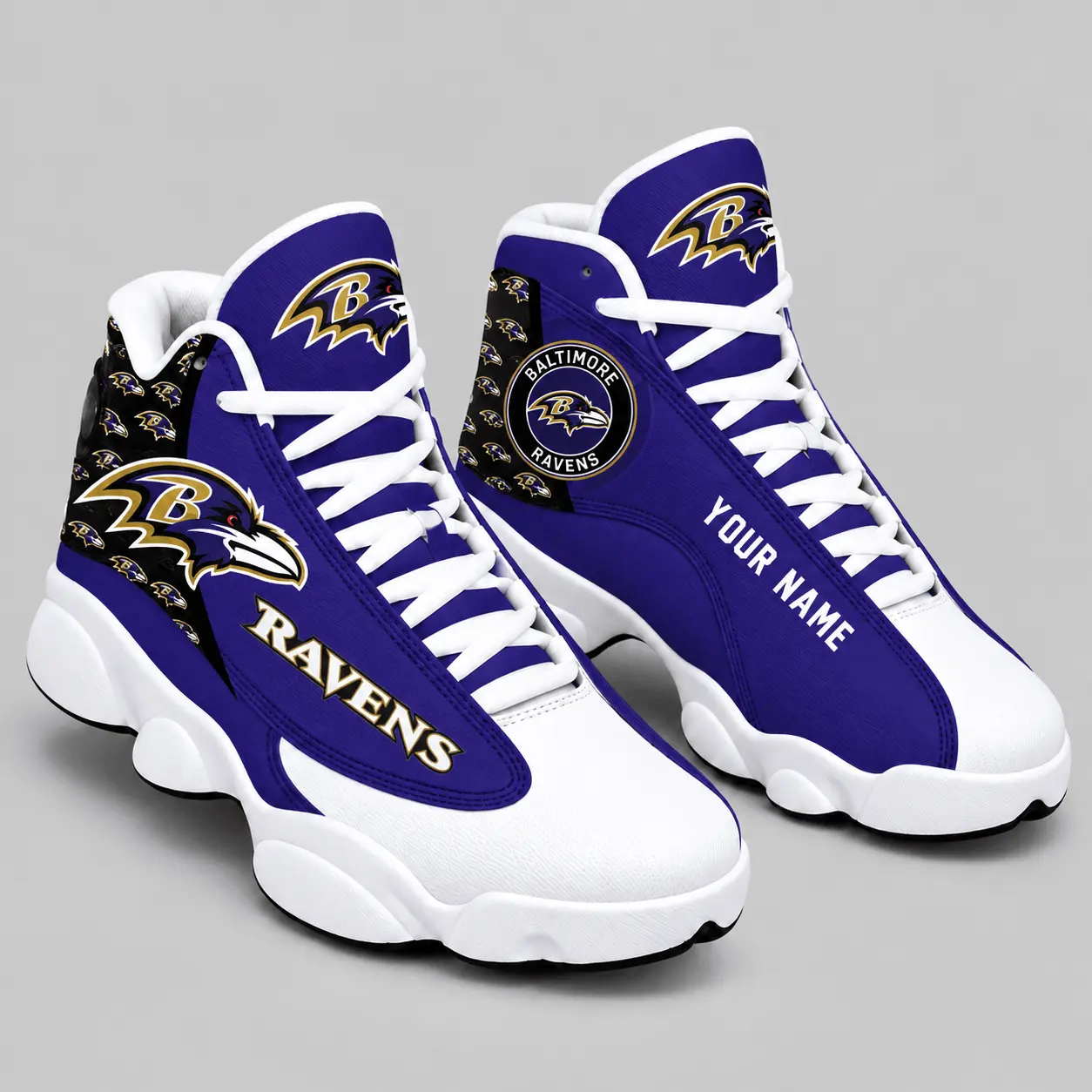 Baltimore Ravens | NFL Custom Name High Top Sneakers TD
