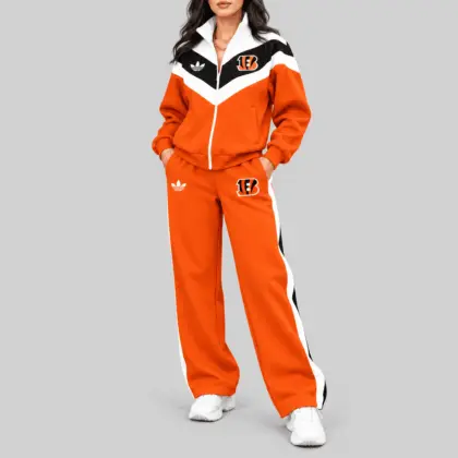 Cincinnati Bengals | NFL Chevron Track Jacket Wide Leg Set TD