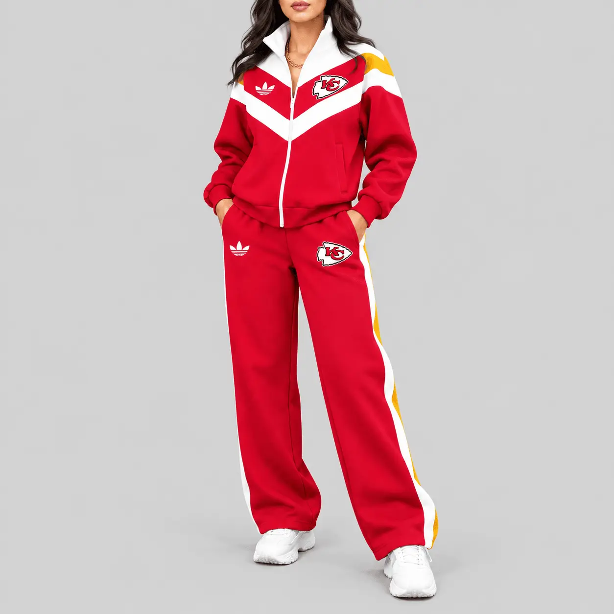 Kansas City Chiefs | NFL Chevron Track Jacket Wide Leg Set TD