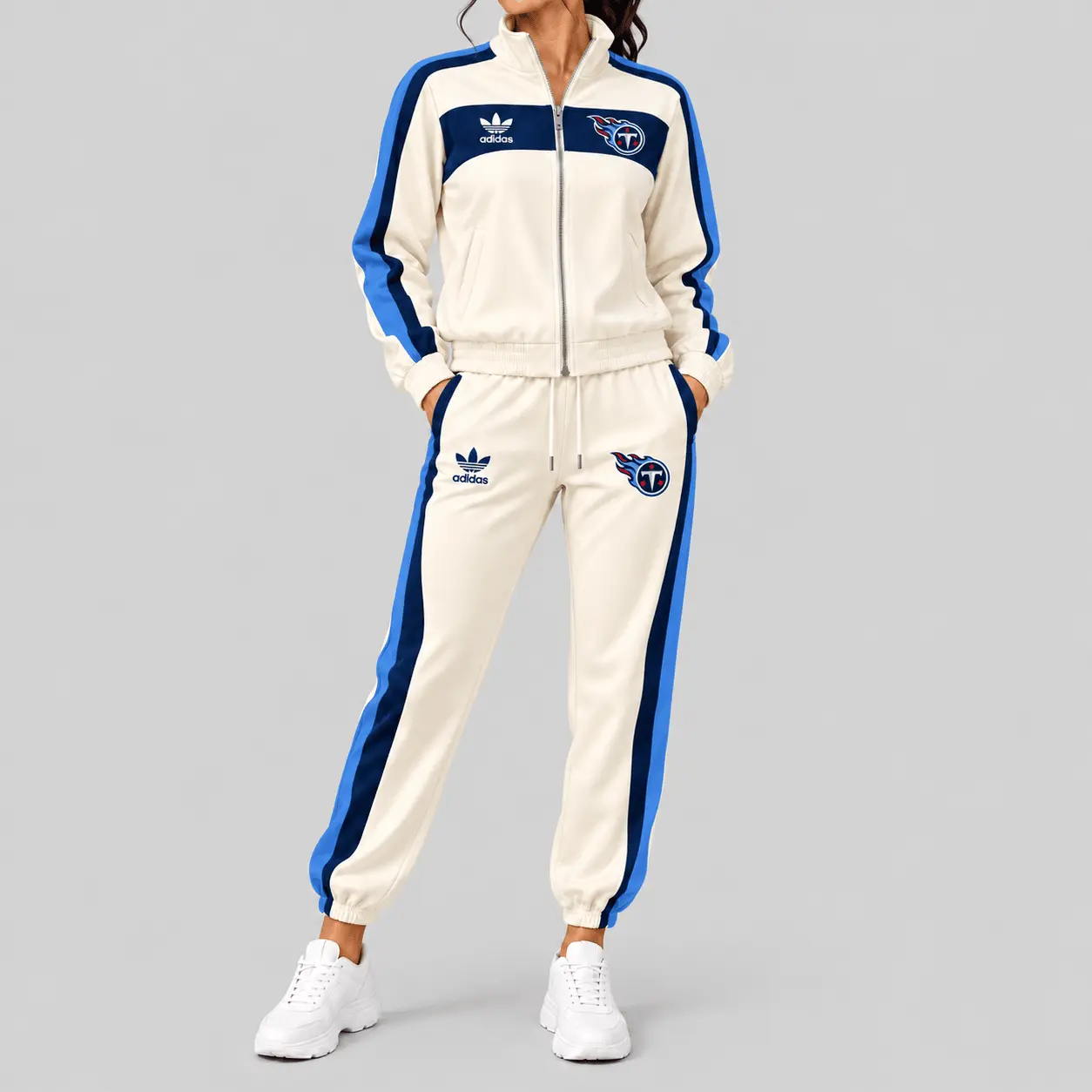 Tennessee Titans | NFL Cream Color Block Track Jogger Set TD