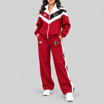Atlanta Falcons | NFL Chevron Track Jacket Wide Leg Set TD