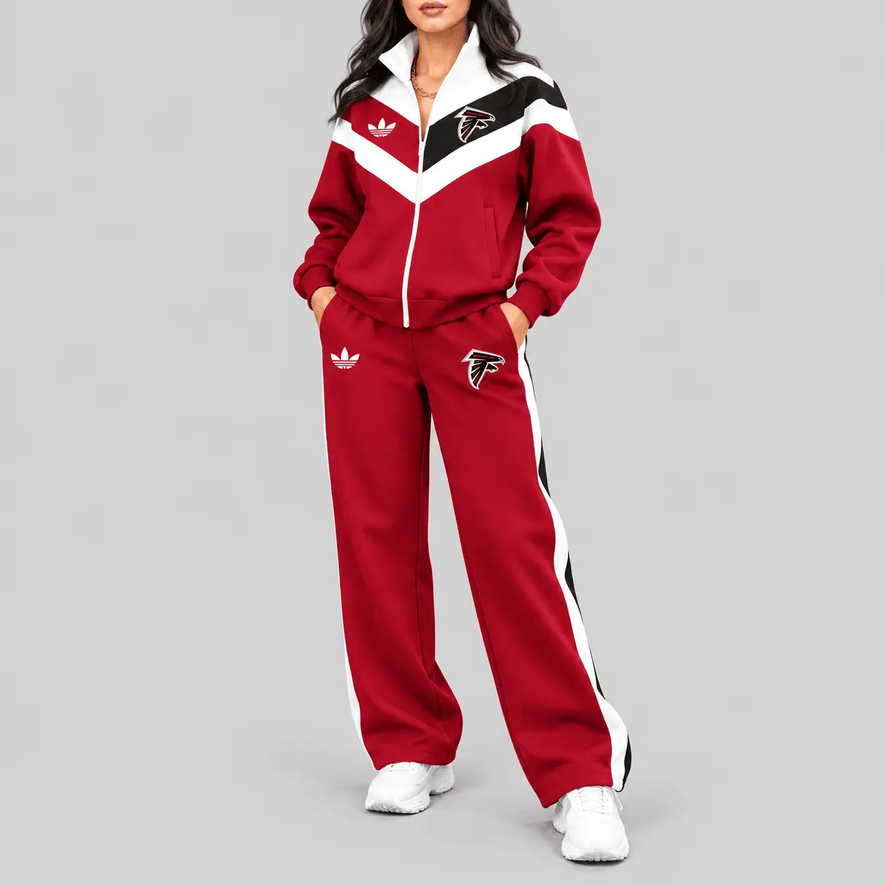 Atlanta Falcons | NFL Chevron Track Jacket Wide Leg Set TD