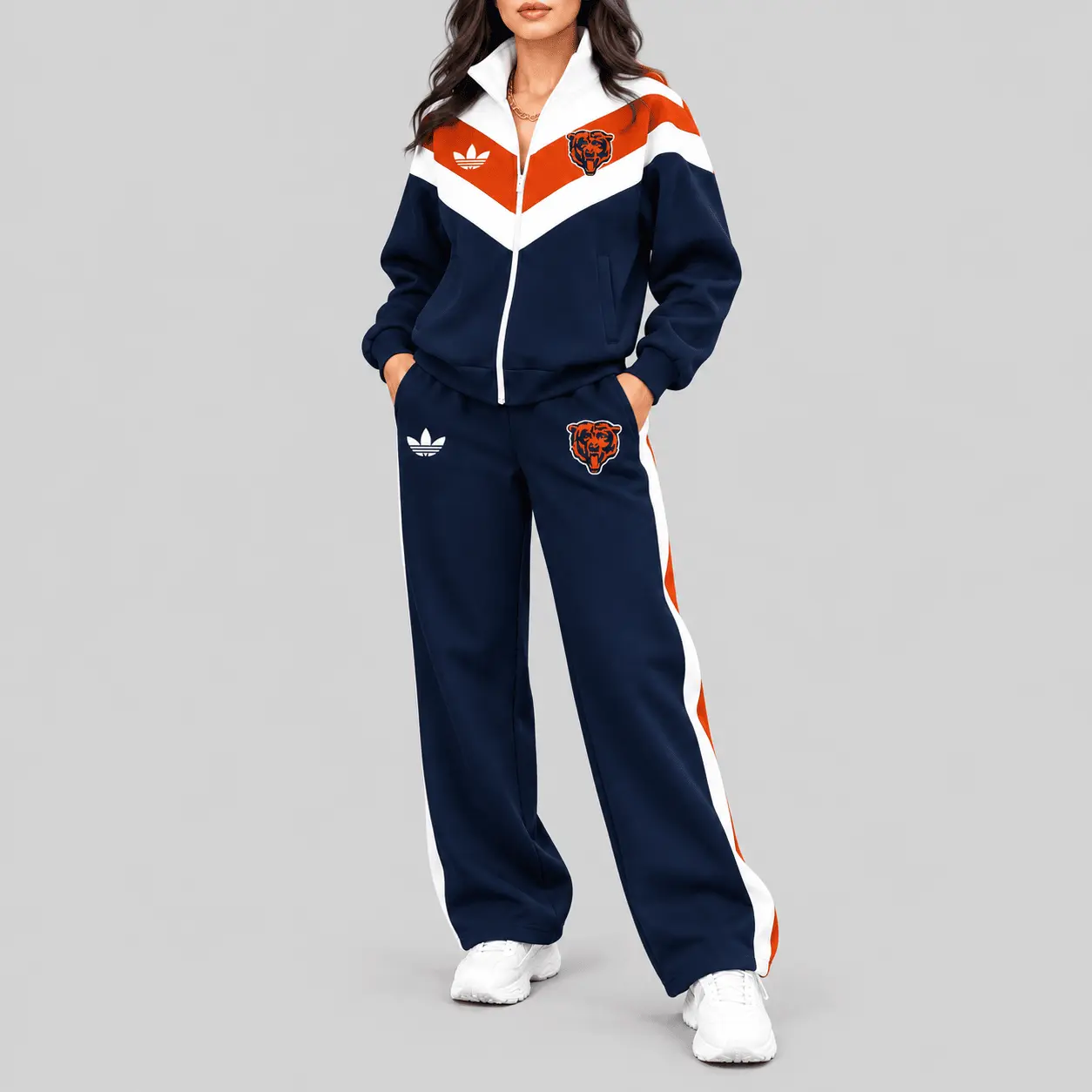 Chicago Bears | NFL Chevron Track Jacket Wide Leg Set TD