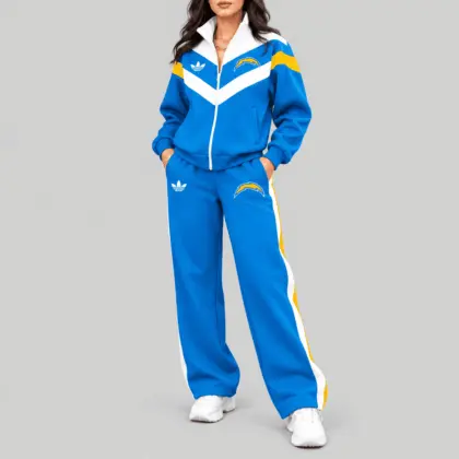 Los Angeles Chargers | NFL Chevron Track Jacket Wide Leg Set TD