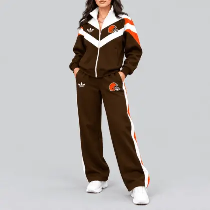 Cleveland Browns | NFL Chevron Track Jacket Wide Leg Set TD