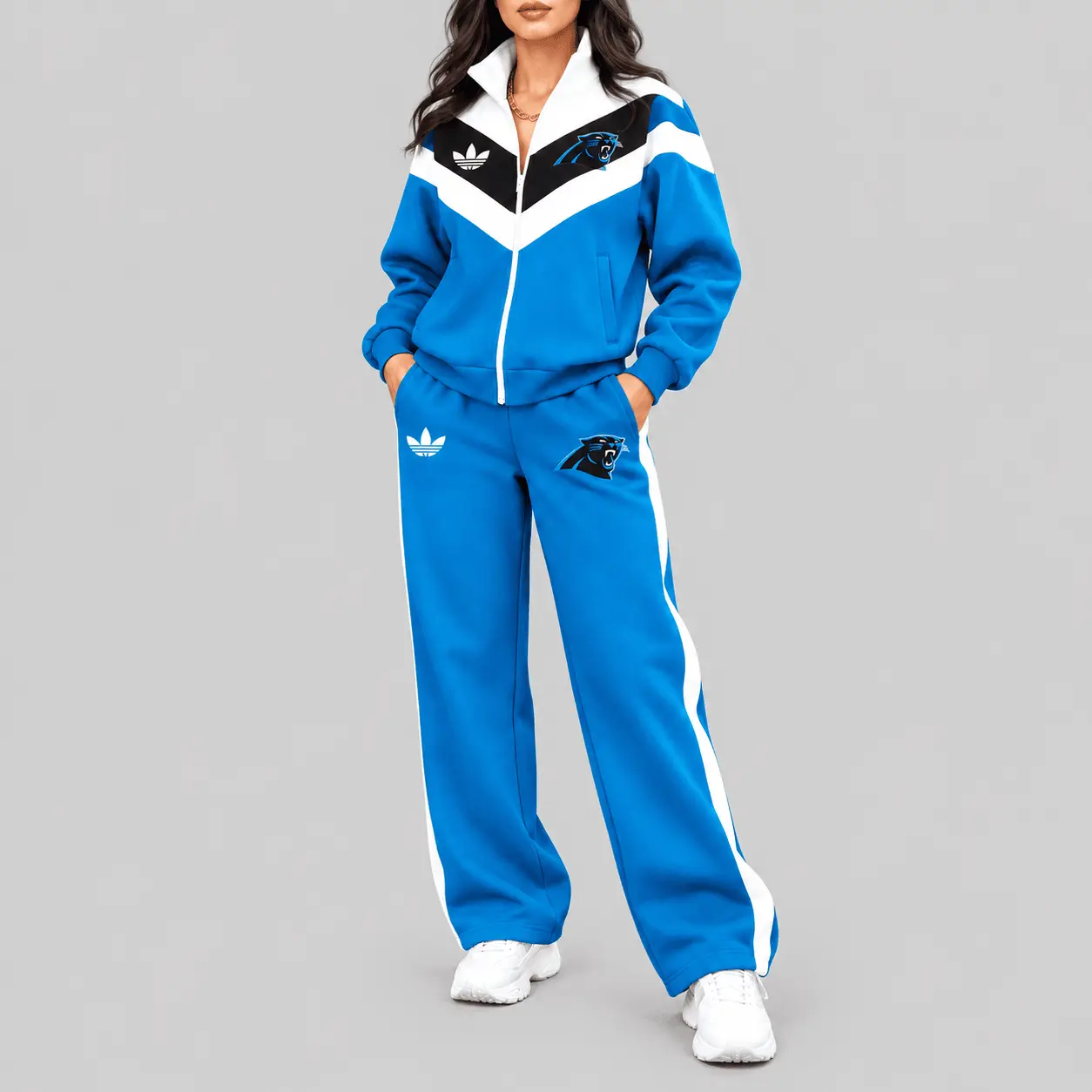 Carolina Panthers | NFL Chevron Track Jacket Wide Leg Set TD