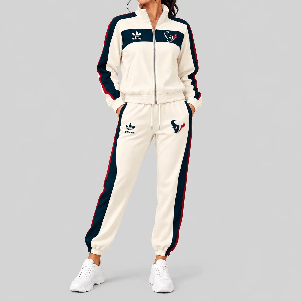 Houston Texans | NFL Cream Color Block Track Jogger Set TD