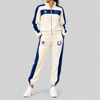 Indianapolis Colts | NFL Cream Color Block Track Jogger Set TD