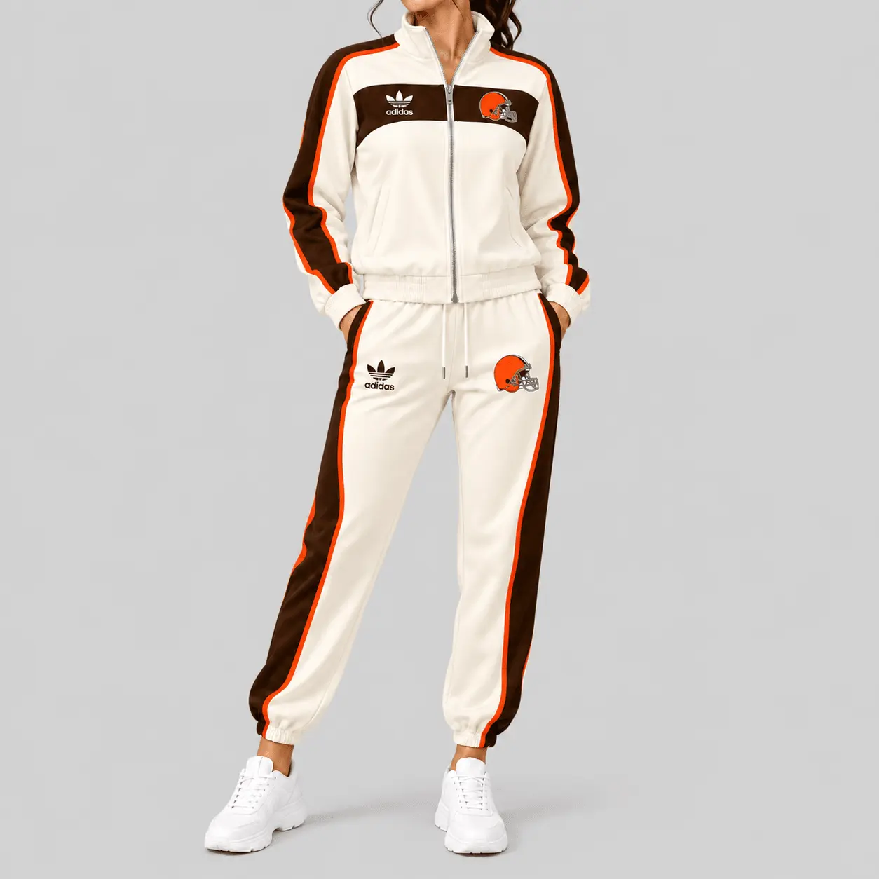 Cleveland Browns | NFL Cream Color Block Track Jogger Set TD