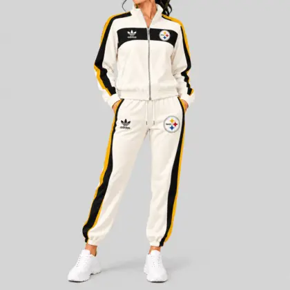Pittsburgh Steelers | NFL Cream Color Block Track Jogger Set TD