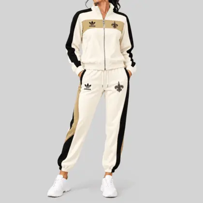 New Orleans Saints | NFL Cream Color Block Track Jogger Set TD