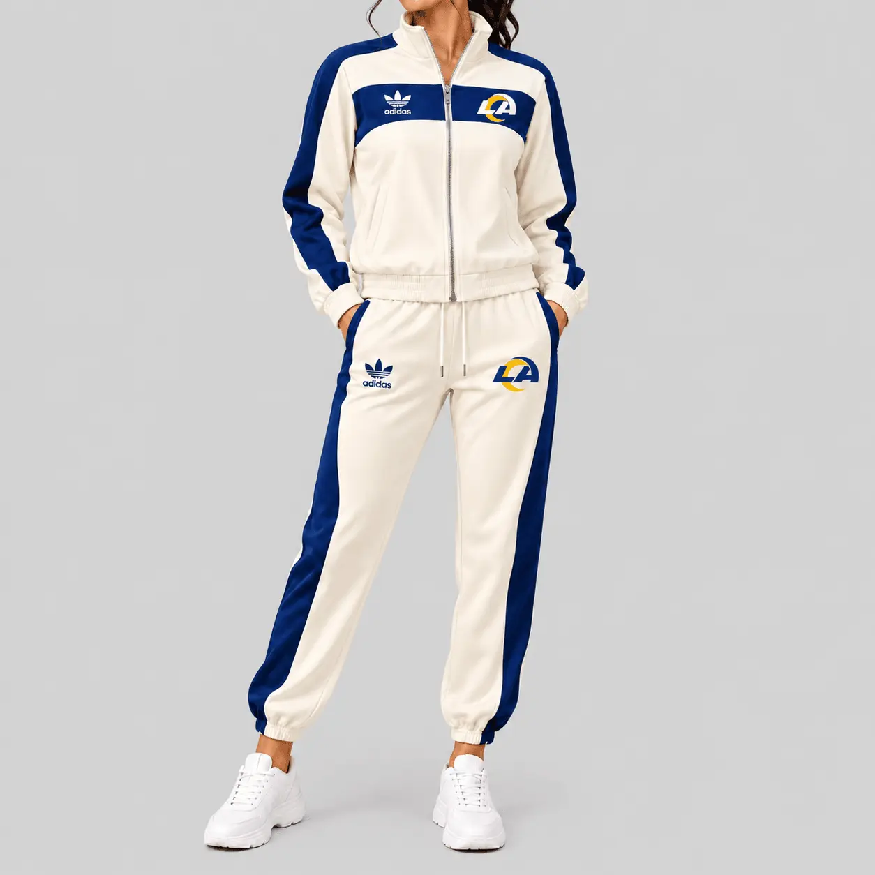 Los Angeles Rams | NFL Cream Color Block Track Jogger Set TD