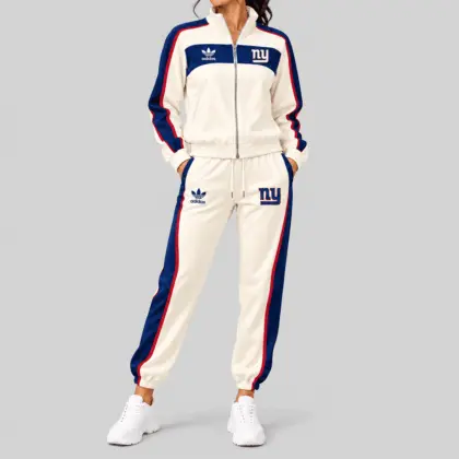 New York Giants | NFL Cream Color Block Track Jogger Set TD