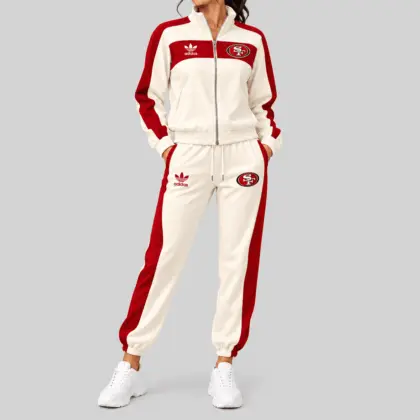 San Francisco 49ers | NFL Cream Color Block Track Jogger Set TD