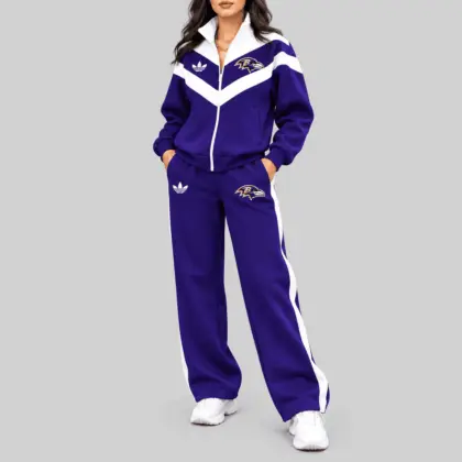 Baltimore Ravens | NFL Chevron Track Jacket Wide Leg Set TD