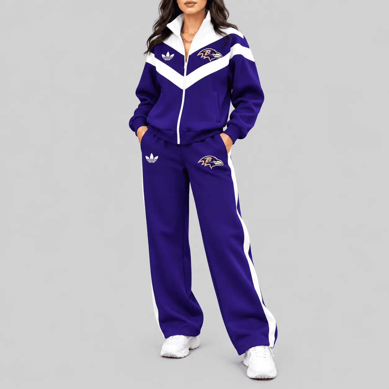 Baltimore Ravens | NFL Chevron Track Jacket Wide Leg Set TD