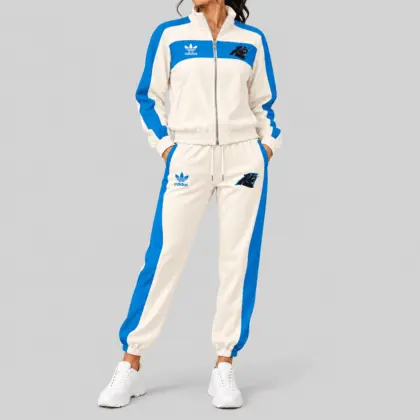 Carolina Panthers | NFL Cream Color Block Track Jogger Set TD