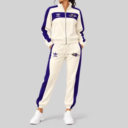 Baltimore Ravens | NFL Cream Color Block Track Jogger Set TD