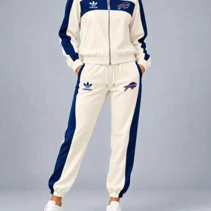 Buffalo Bills | NFL Cream Color Block Track Jogger Set TD