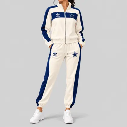 Dallas Cowboys | NFL Cream Color Block Track Jogger Set TD