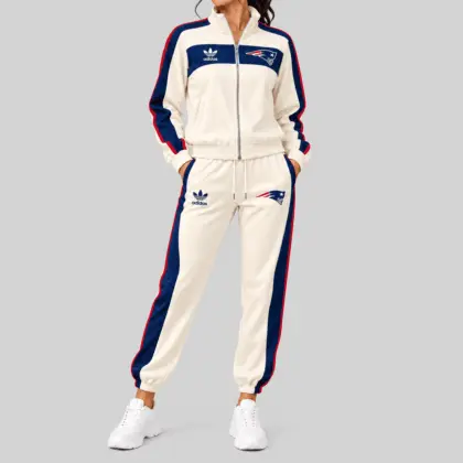 New England Patriots | NFL Cream Color Block Track Jogger Set TD