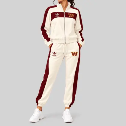 Washington Commanders | NFL Cream Color Block Track Jogger Set TD