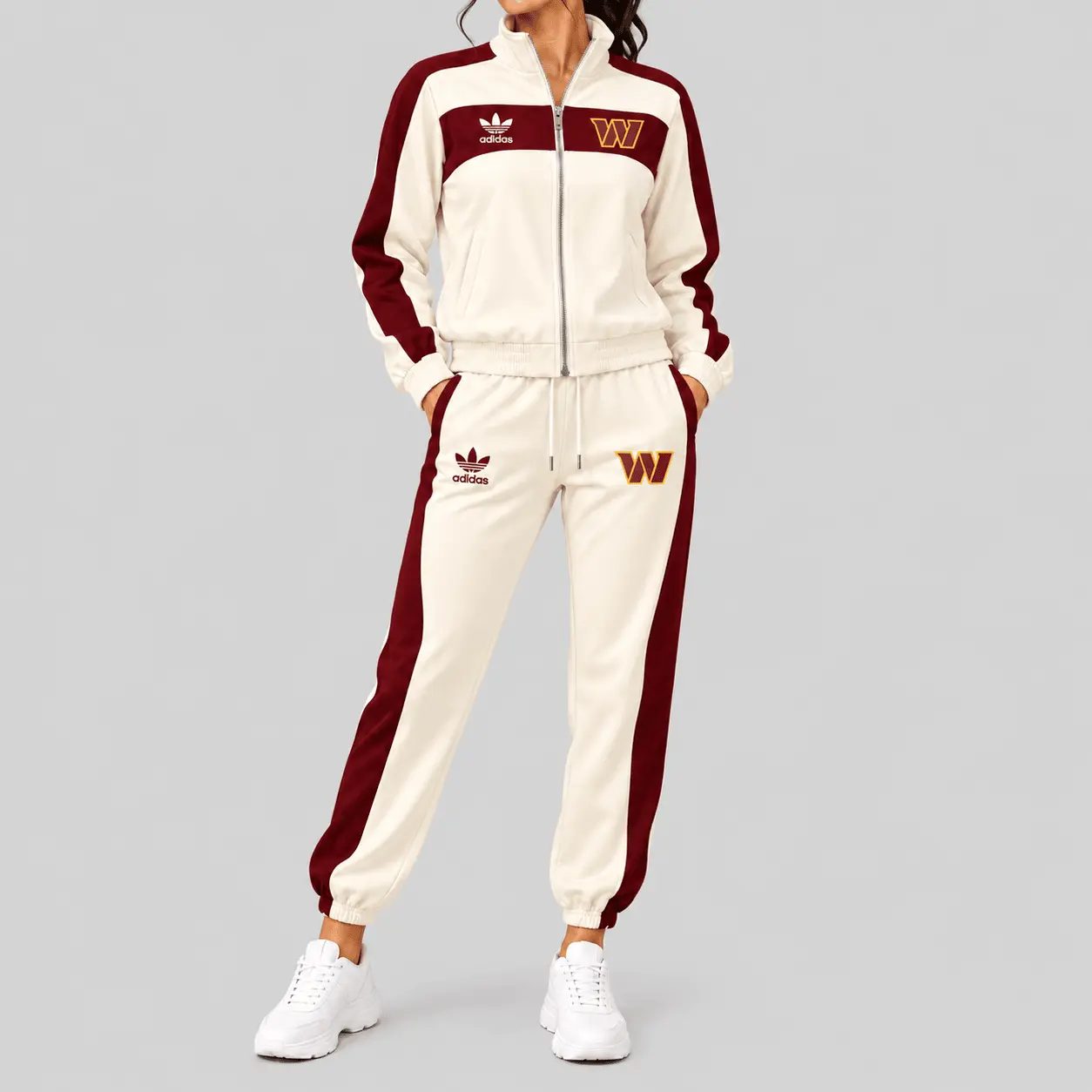 Washington Commanders | NFL Cream Color Block Track Jogger Set TD