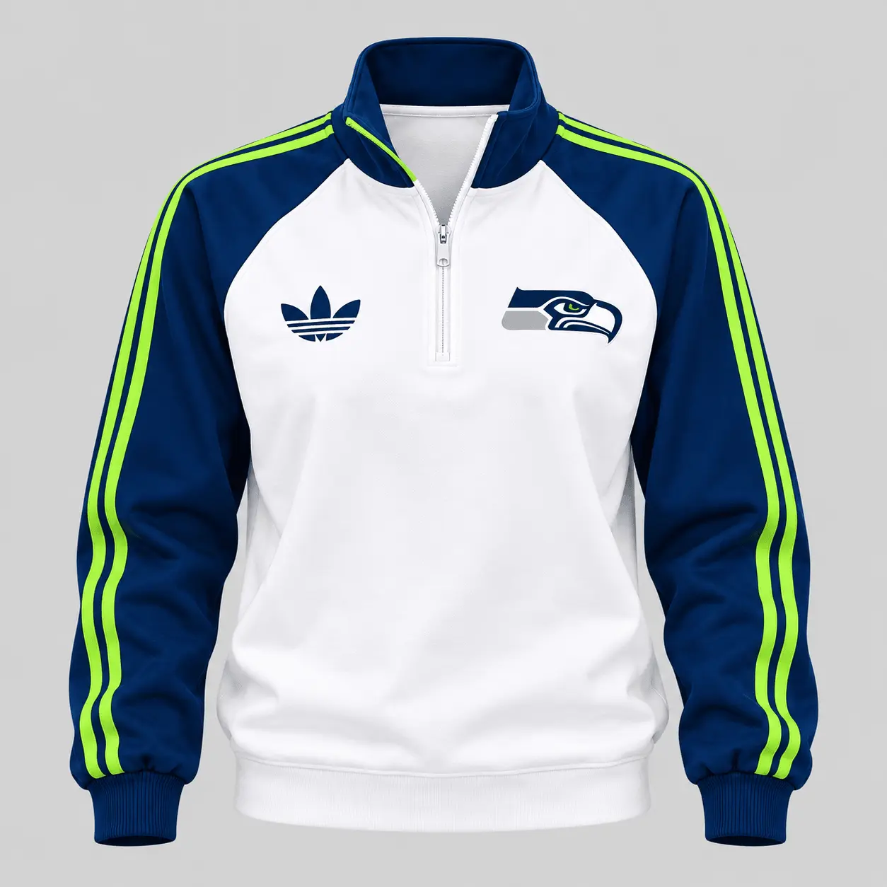 Seattle Seahawks | NFL Raglan Quarter Zip Wide Leg Set TD - Image 2