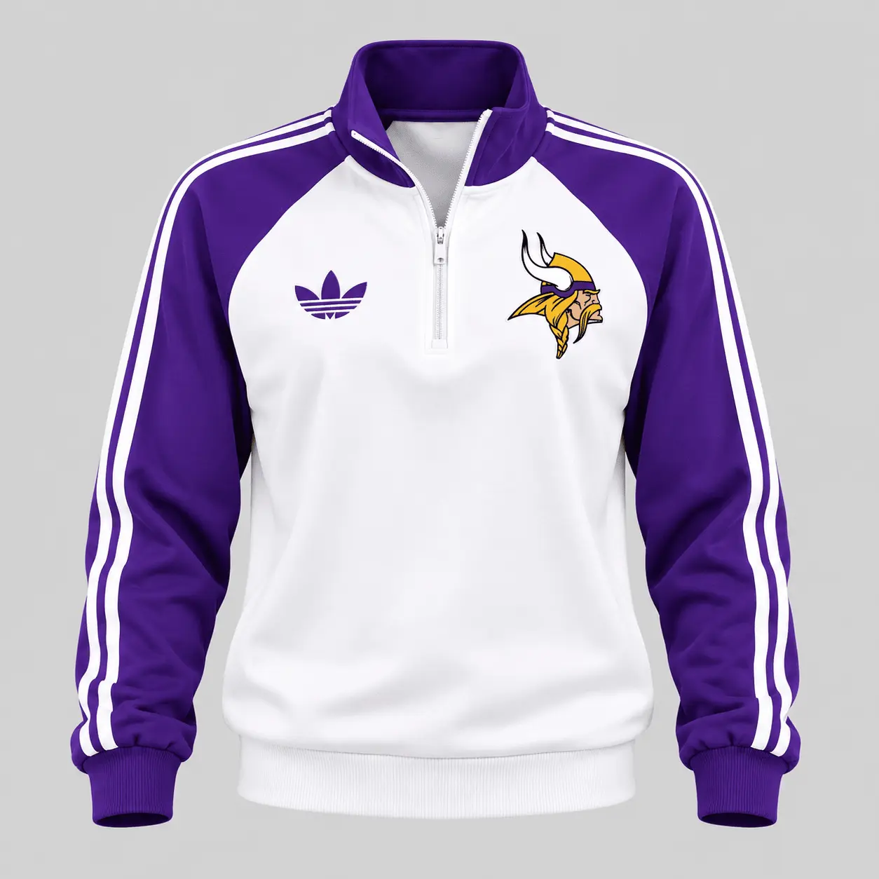 Minnesota Vikings | NFL Raglan Quarter Zip Wide Leg Set TD - Image 2