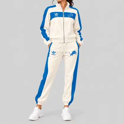 Detroit Lions | NFL Cream Color Block Track Jogger Set TD