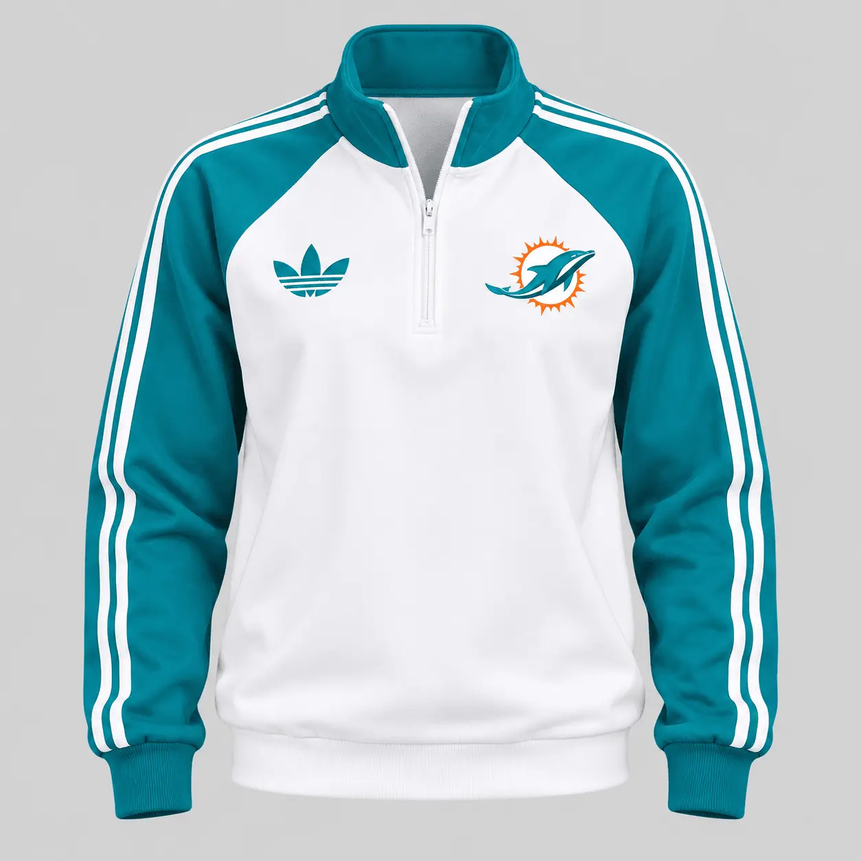 Miami Dolphins | NFL Raglan Quarter Zip Wide Leg Set TD - Image 2