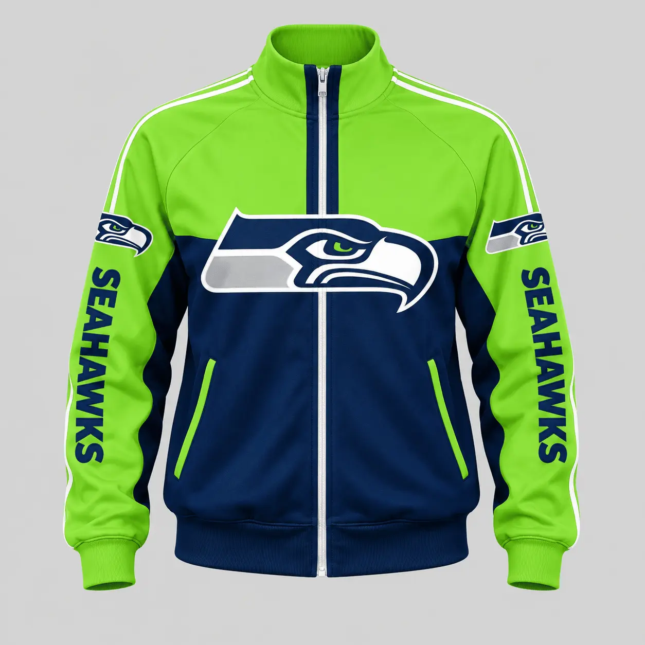 Seattle Seahawks | NFL Color Block Track Jacket Jogger Set TD - Image 2