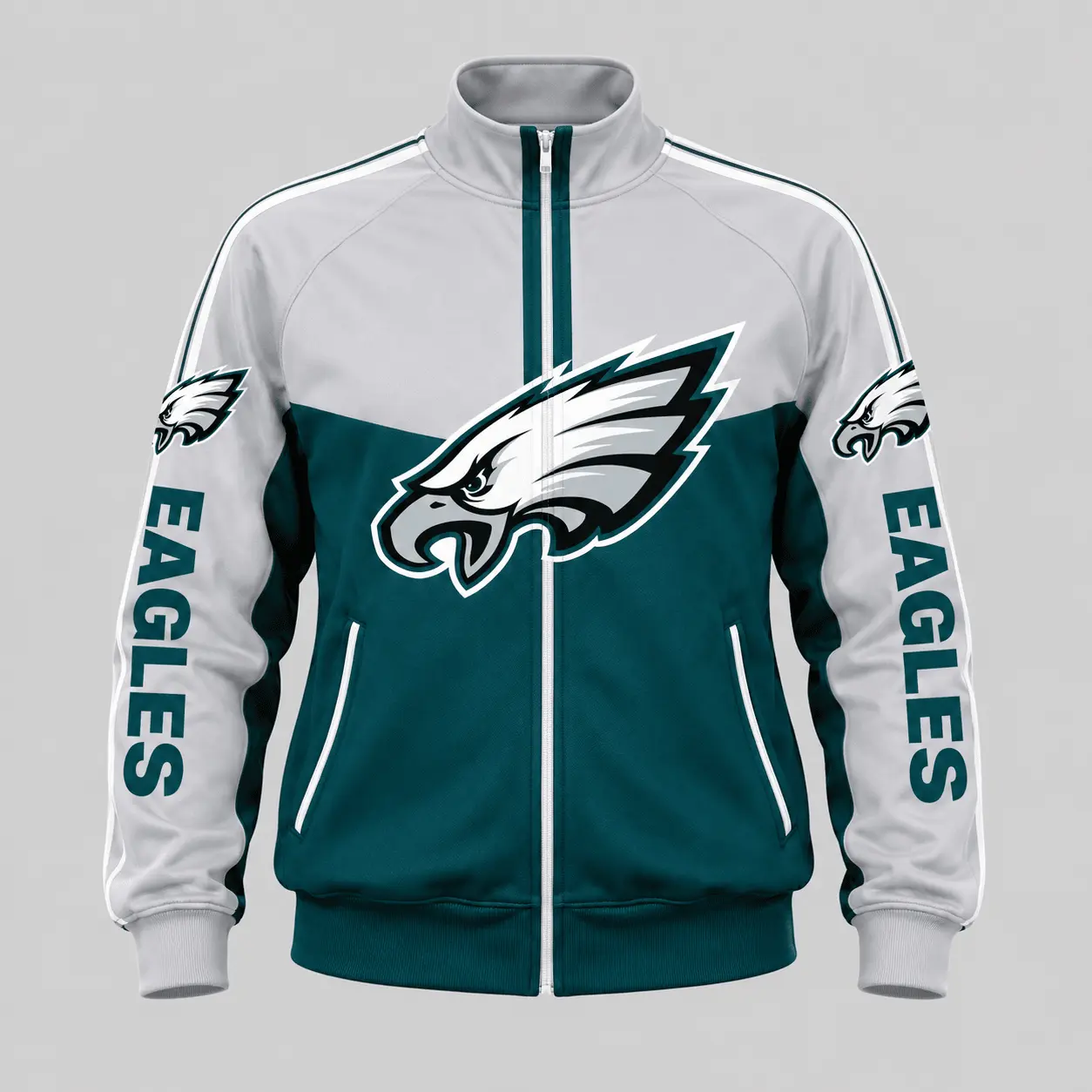 Philadelphia Eagles | NFL Color Block Track Jacket Jogger Set TD - Image 2