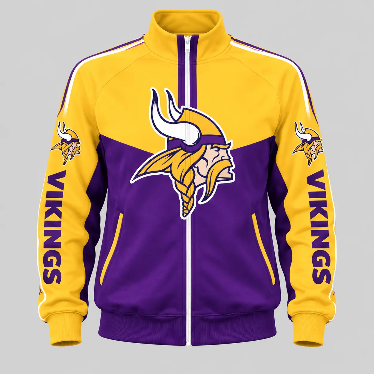 Minnesota Vikings | NFL Color Block Track Jacket Jogger Set TD - Image 2