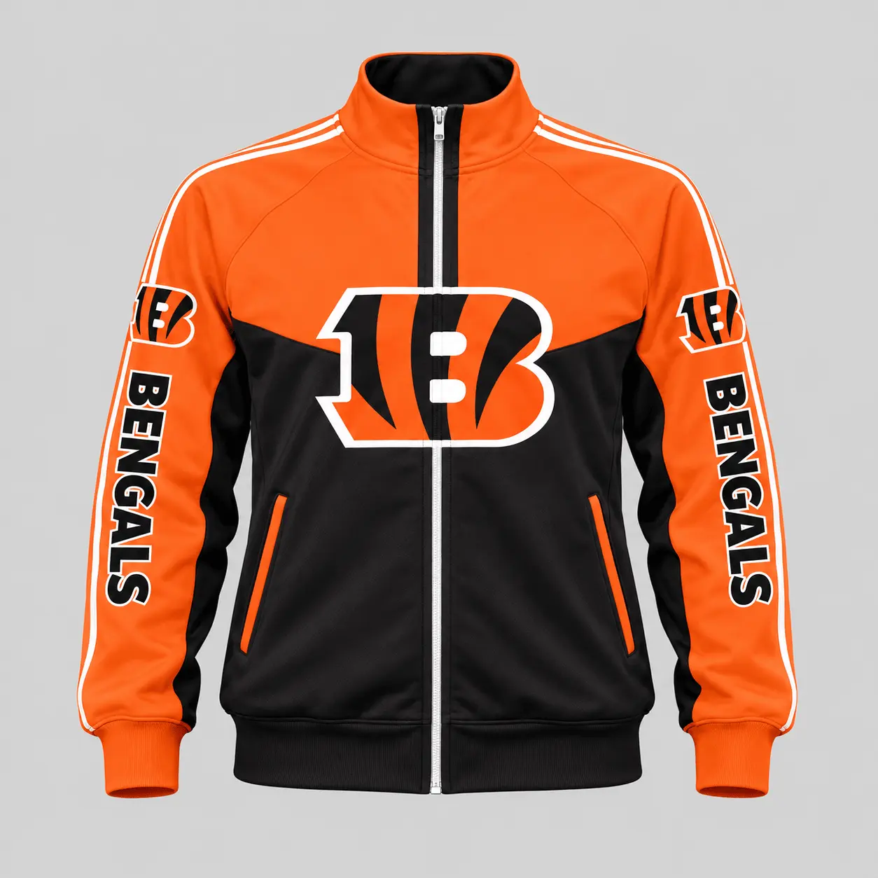 Cincinnati Bengals | NFL Color Block Track Jacket Jogger Set TD - Image 2