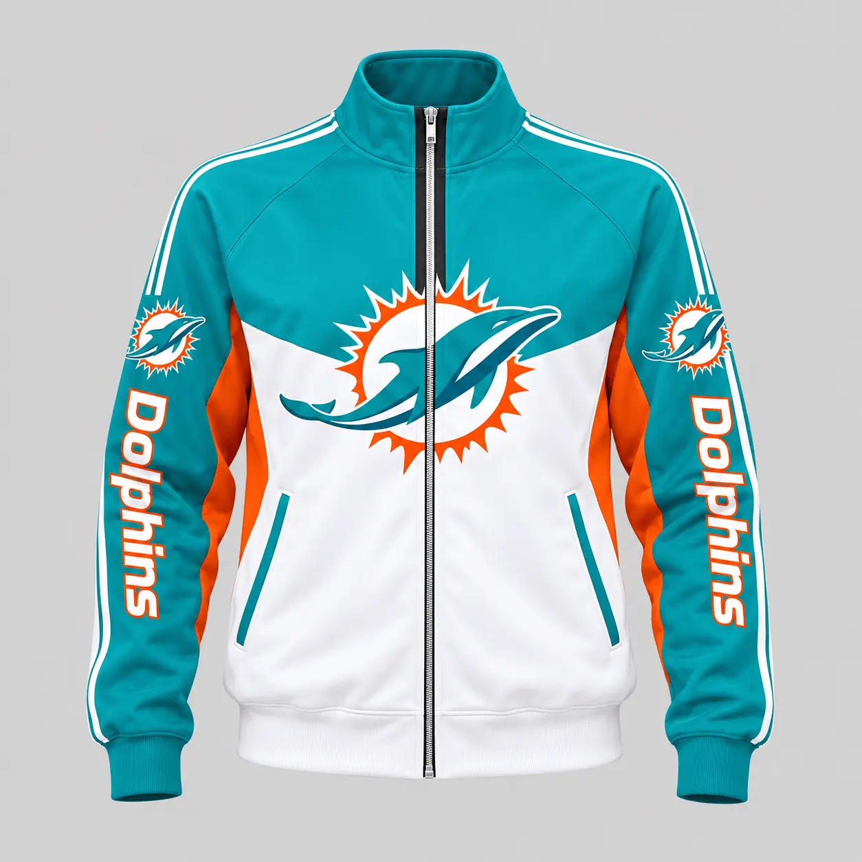 Miami Dolphins | NFL Color Block Track Jacket Jogger Set TD - Image 2