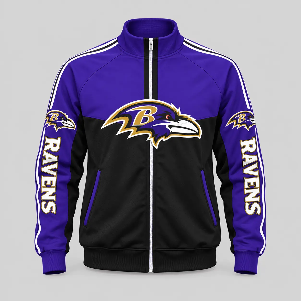 Baltimore Ravens | NFL Color Block Track Jacket Jogger Set TD - Image 2