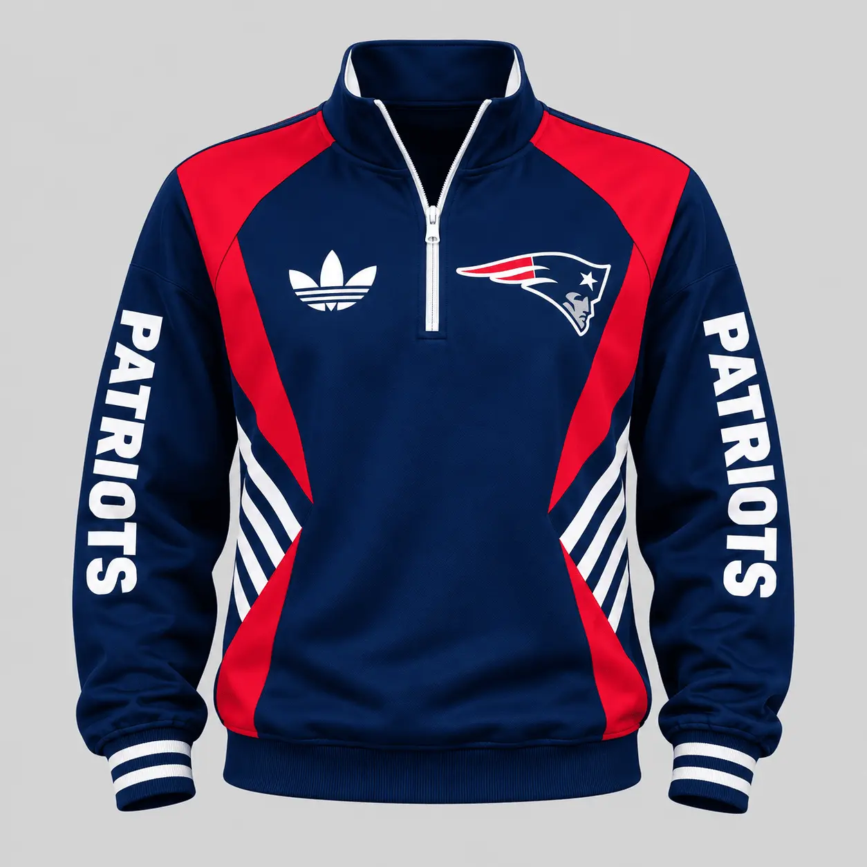 New England Patriots | NFL Curved Stripe Quarter Zip Set TD - Image 2