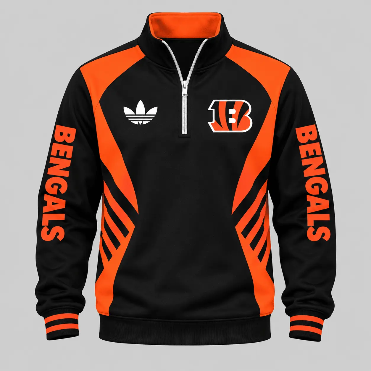 Cincinnati Bengals | NFL Curved Stripe Quarter Zip Set TD - Image 2