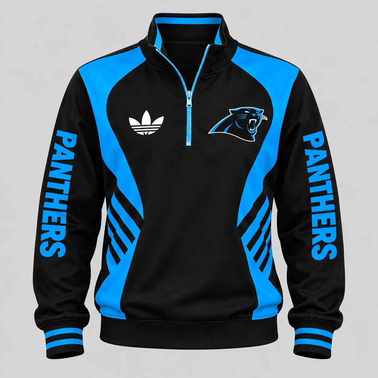 Carolina Panthers | NFL Curved Stripe Quarter Zip Set TD - Image 2