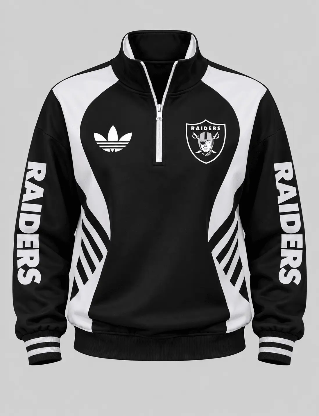 Las Vegas Raiders | NFL Curved Stripe Quarter Zip Set TD - Image 2