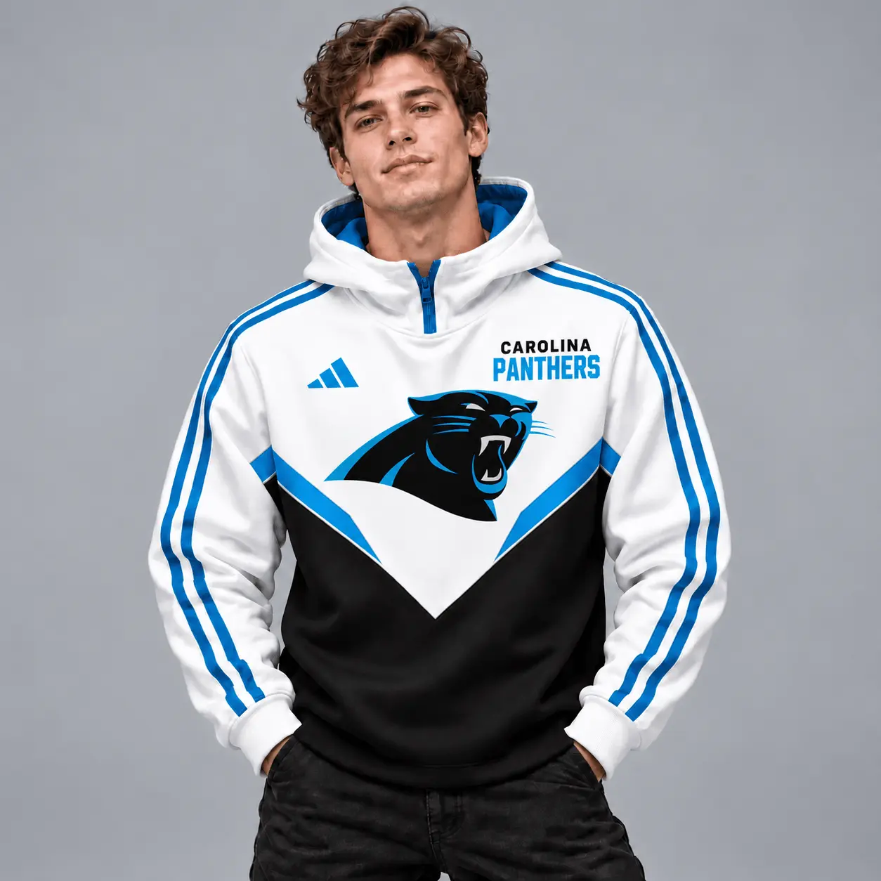 Carolina Panthers | Premium NFL Luxe Velocity Colorblock Hoodie Mask NTH1