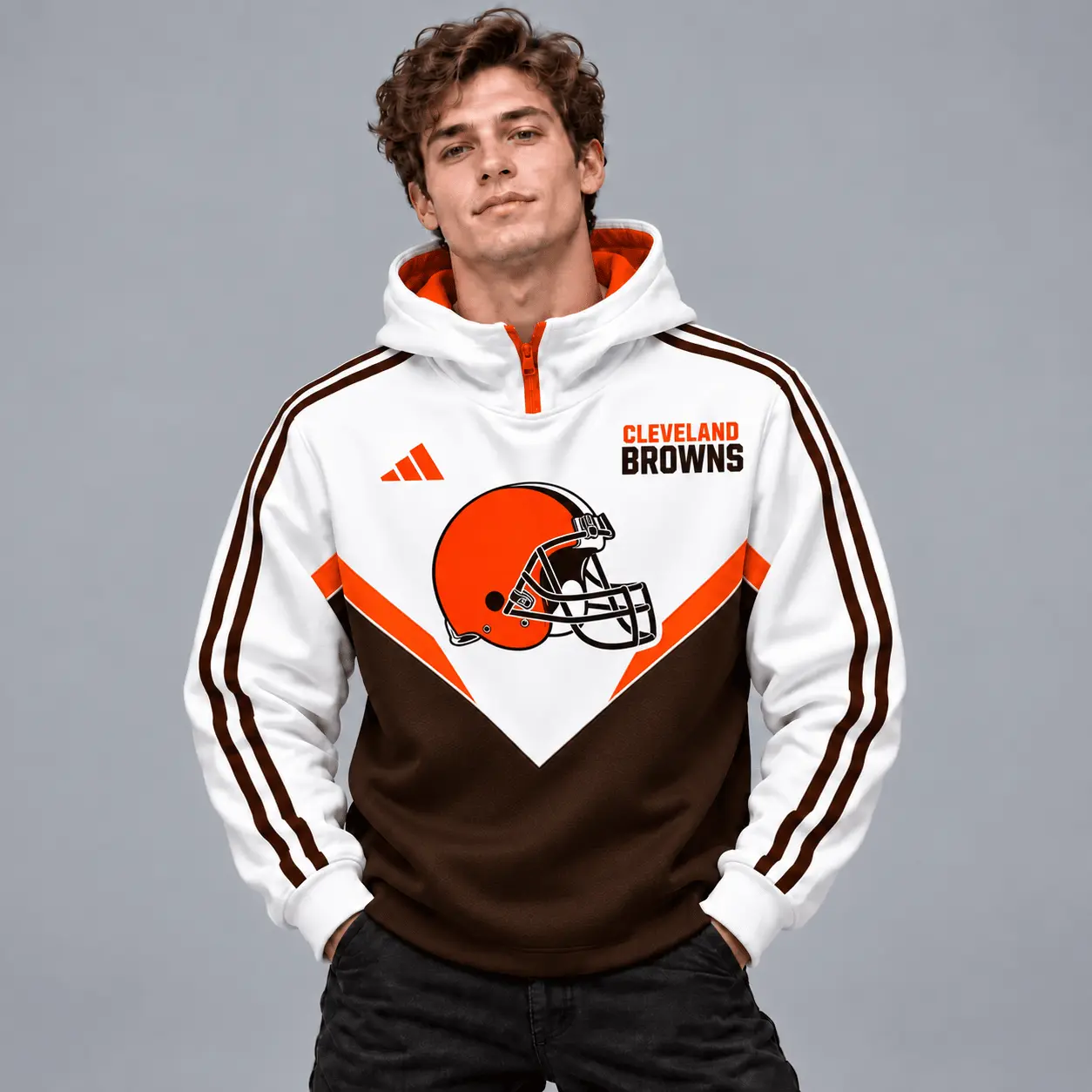 Cleveland Browns | Premium NFL Luxe Velocity Colorblock Hoodie Mask NTH1