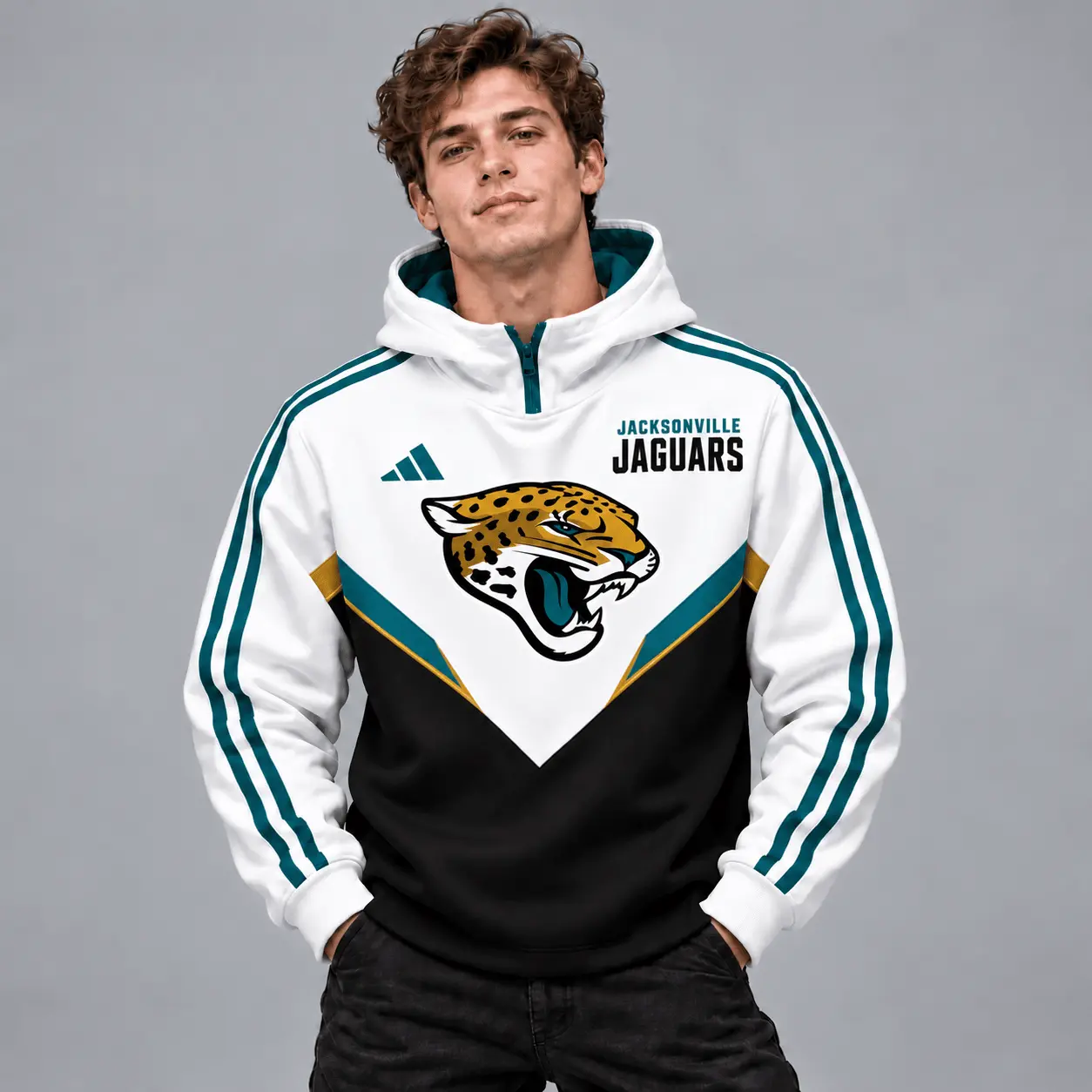 Jacksonville Jaguars | Premium NFL Luxe Velocity Colorblock Hoodie Mask NTH1