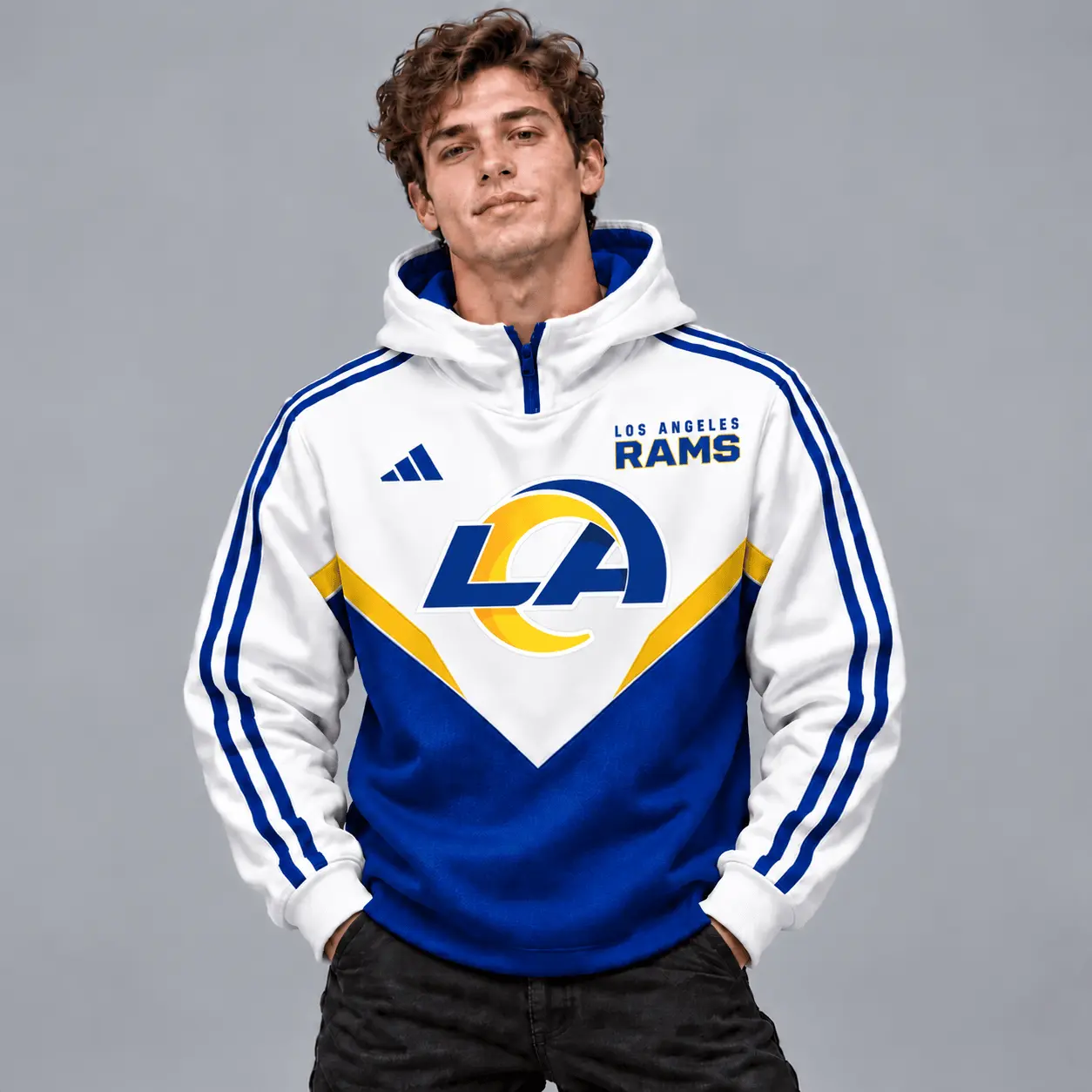 Los Angeles Rams | Premium NFL Luxe Velocity Colorblock Hoodie Mask NTH1