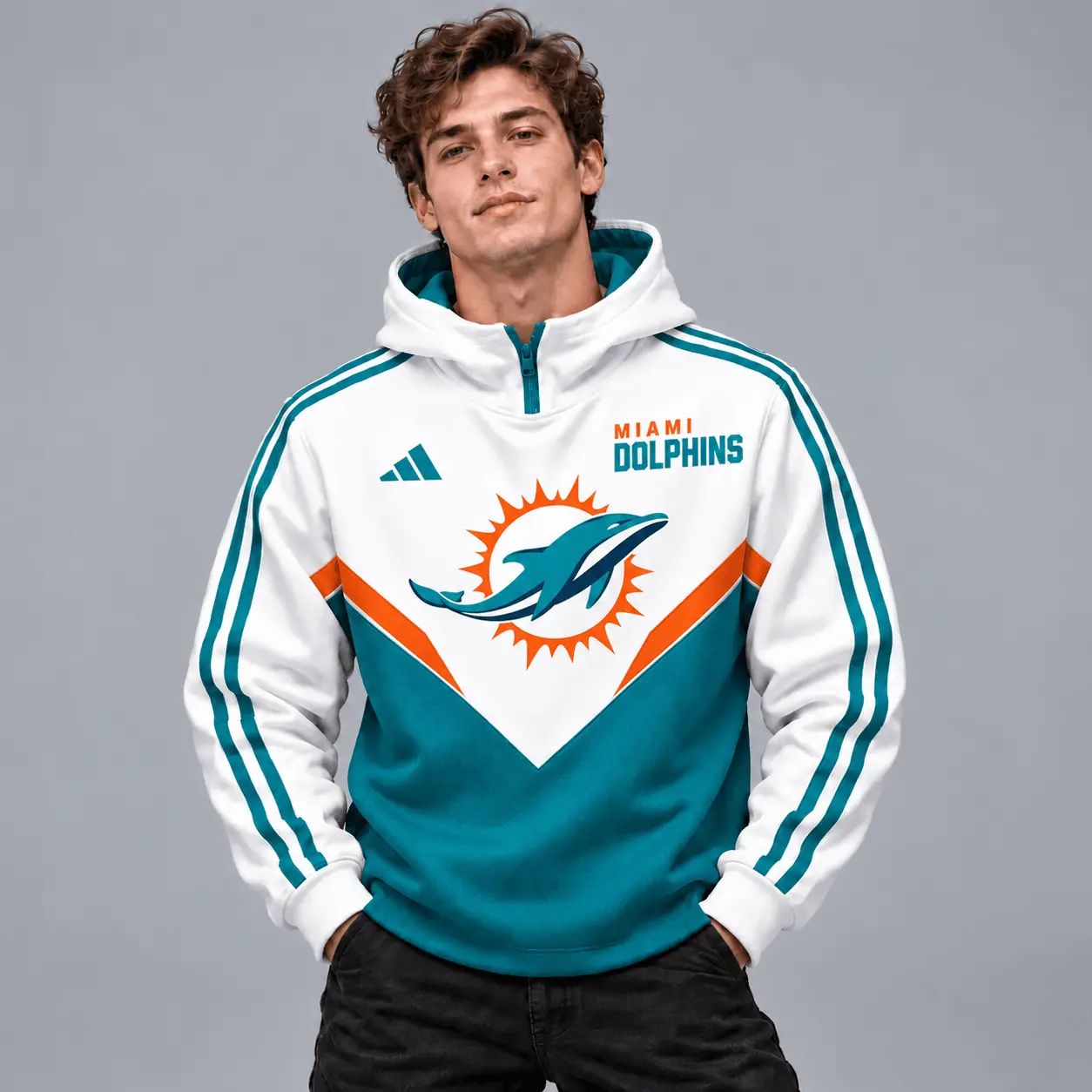 Miami Dolphins | Premium NFL Luxe Velocity Colorblock Hoodie Mask NTH1