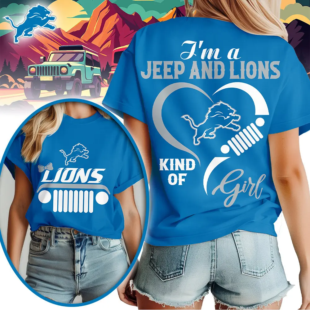 Detroit Lions | Premium NFL Jeep Girl Women's Shirt TD - Image 3